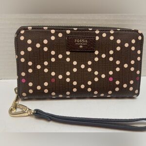 FOSSIL SYDNEY ZIP WRISTLET CLUTCH ORGANIZER WALLET